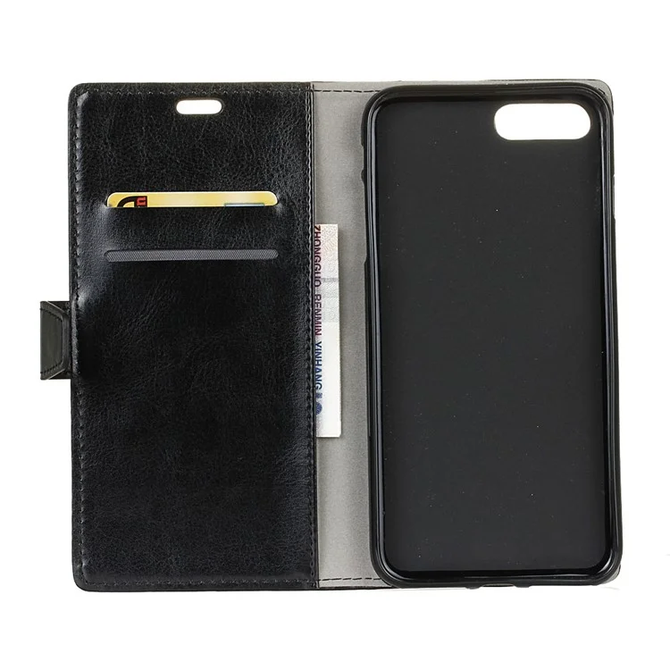 Crazy Horse Texture Wallet Leather Stand Flip Case for OnePlus 5 - Black