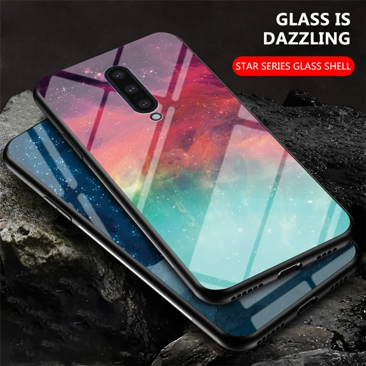 Starry Sky Tempered Glass + PC + TPU Mobiltelefonabdeckung Für OnePlus 8 - Farbhimmel