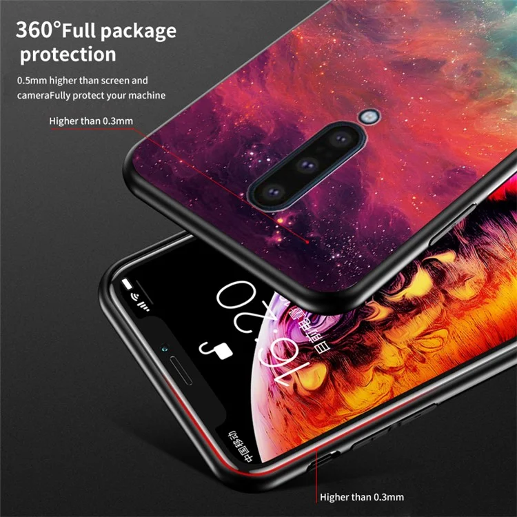 Starry Sky Tempered Glass + PC + TPU Mobiltelefonabdeckung Für OnePlus 8 - Farbhimmel