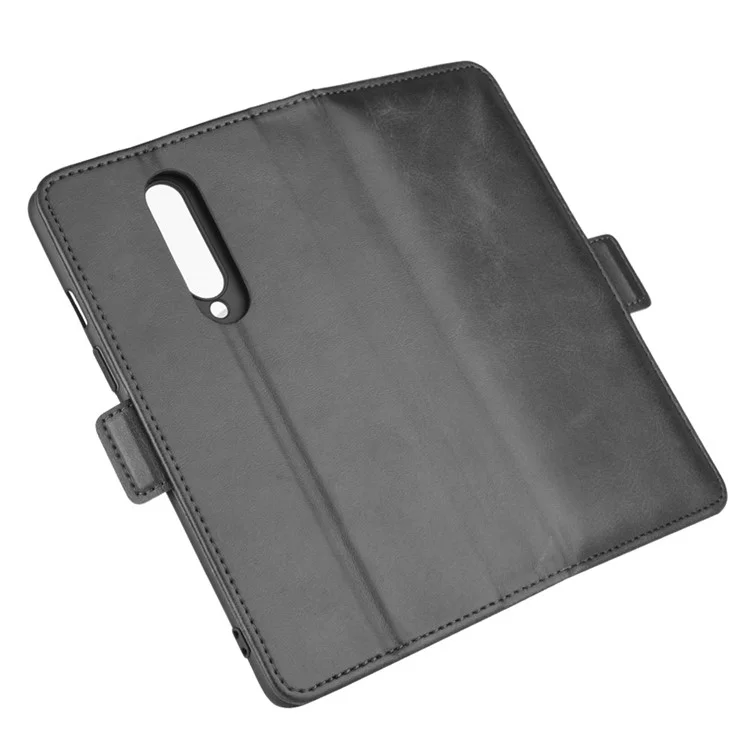 Magnetische PU -leder -brieftasche Mobiltelefon Hülle Flip -deckung Für OnePlus 8 - Schwarz