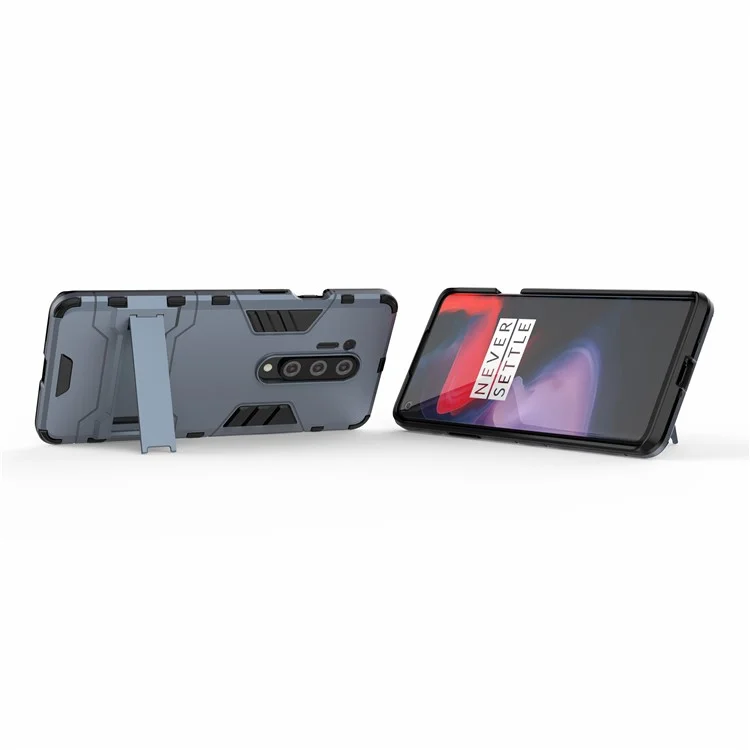 Plastic + TPU Cubierta Con Kickstand Para OnePlus 8 Pro - Azul