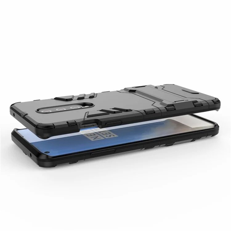 2 em 1 Plástico + Tpu Shell Exclusivo Com Kickstand Para OnePlus 8 - Preto