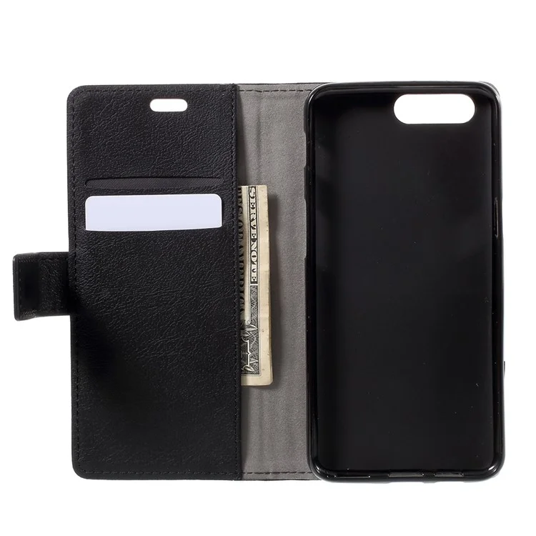 Wallet Leather Case for OnePlus 5 - Black