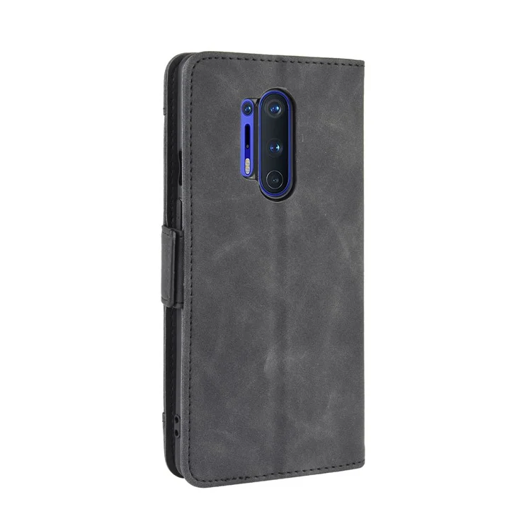 Multiple Card Slots Leather Wallet Phone Cover for OnePlus 8 Pro - Black