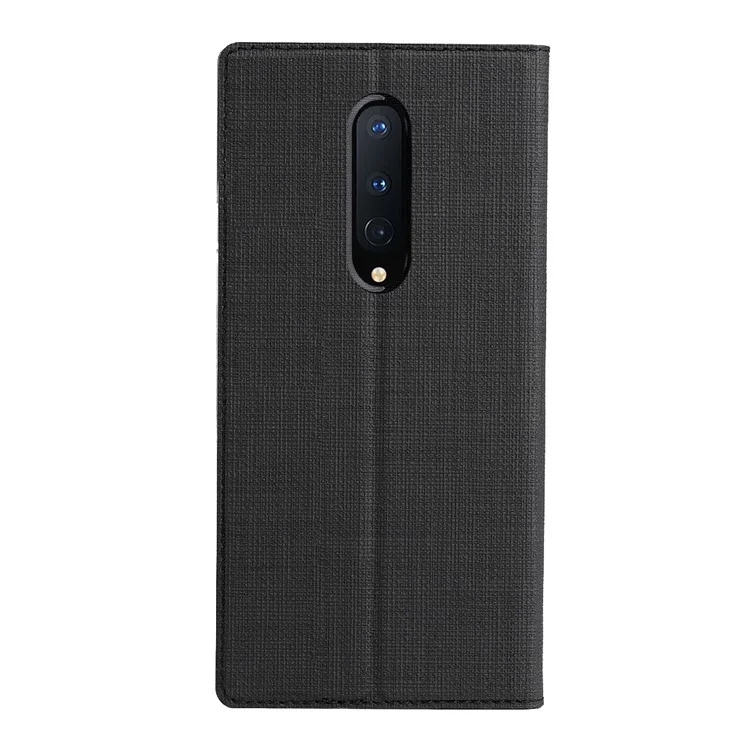 VILI DMX Cross Texture Leather Stand Case for OnePlus 8 - Black