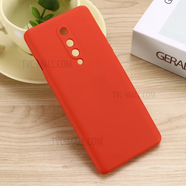 Caso De Volta De Silicone Líquido Capa Macia Para OnePlus 8 - Vermelho