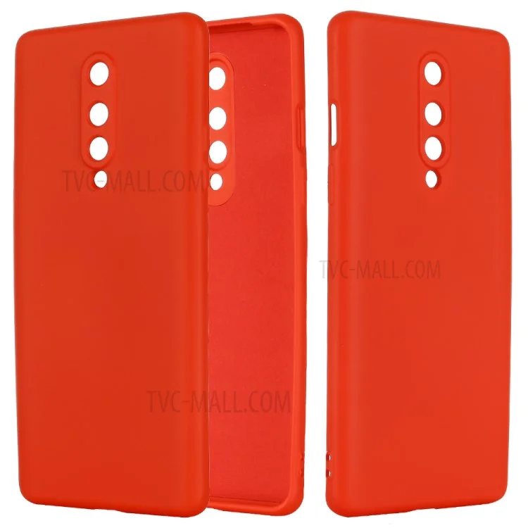 Liquid Silicone Back Case Soft Cover for OnePlus 8 - Red