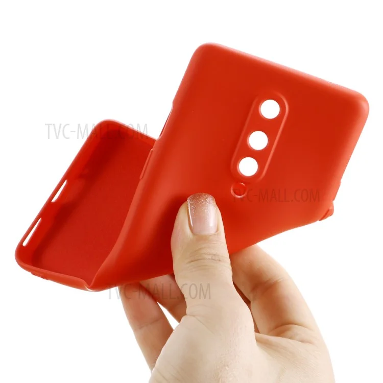 Liquid Silicone Back Case Soft Cover for OnePlus 8 - Red