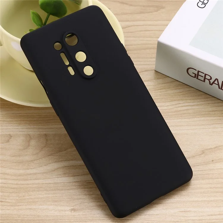 Caso de Silicone Líquido Back Case Soft Telefone Para OnePlus 8 Pro - Preto