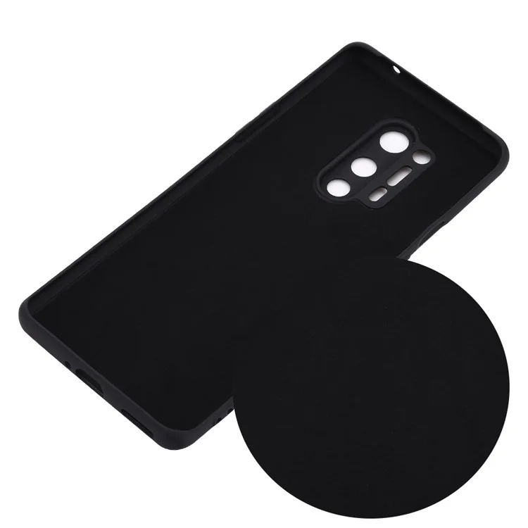 Caso de Silicone Líquido Back Case Soft Telefone Para OnePlus 8 Pro - Preto