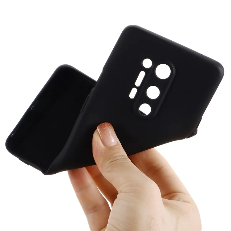 Étui de téléphone en silicone liquide pour OnePlus 8 Pro - Noir