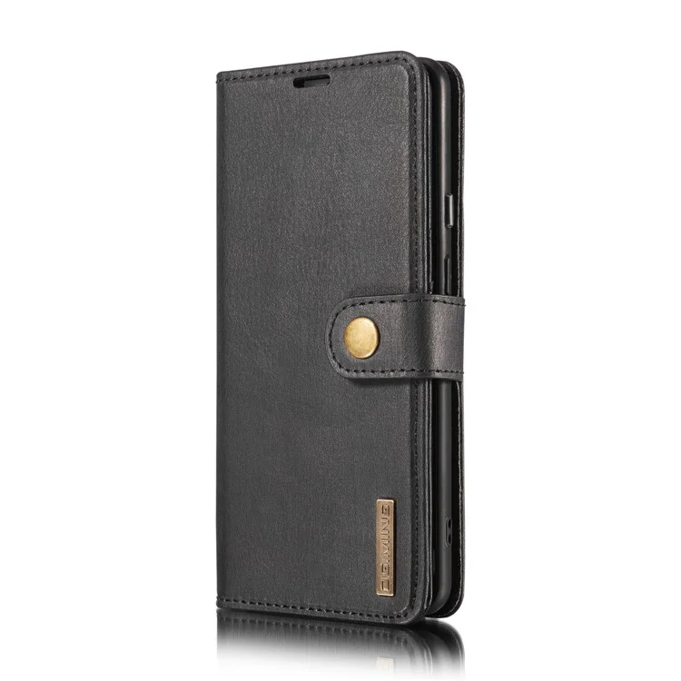DG.MING Phone Cover Detachable 2-in-1 Split Leather Wallet Shell + PC Back Case für OnePlus 8 Pro - Schwarz