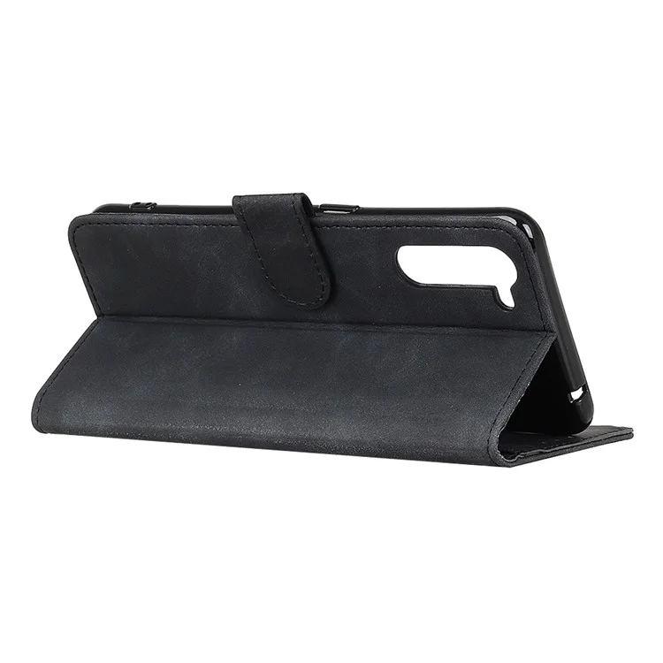 KHAZNEH Retro Flip Caulha Tapelet Phelem Para Oneplus Nord - Preto