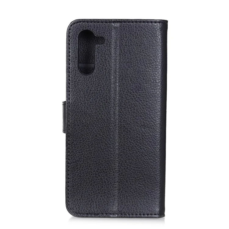 Litchi Surface Leather Celular Case Para OnePlus Nord - Preto