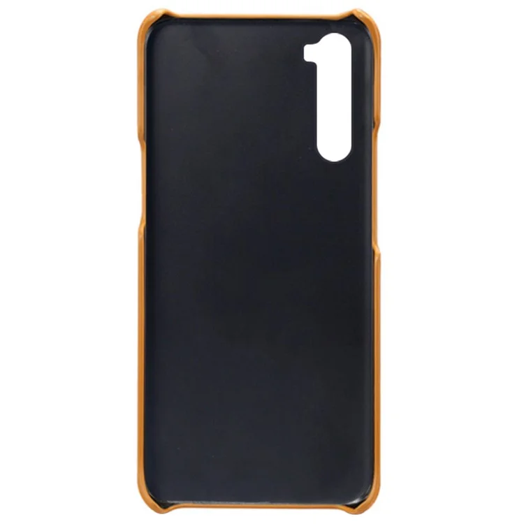 KSQ para OnePlus Nord Caso de Slots Duplos de Cartão Couro PU + PC Camadas Duplas Proteção Resistente a Choques de Uso Intensivo - Marrom