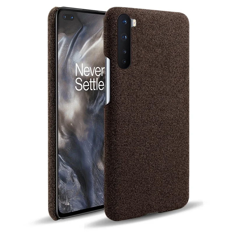 Cloth Texture Hard PC Case for OnePlus Nord - Coffee