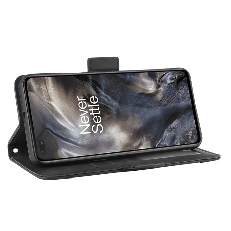 Multiple Card Slots Wallet Stand Leather Cover for OnePlus Nord - Black