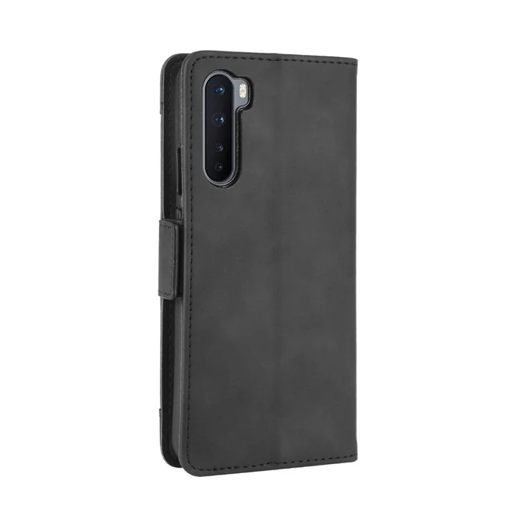 Mehrere Kartensteckplätze Brieftasche Stand Lederabdeckung Für OnePlus Nord - Schwarz