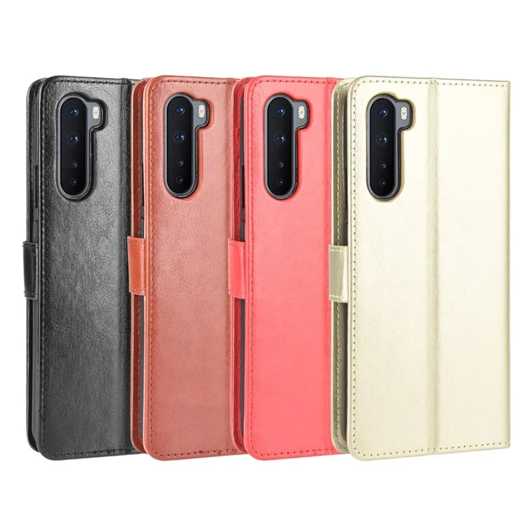 Casa Casa Caso de Couro Com Stap Com Strap Para OnePlus Nord - Preto