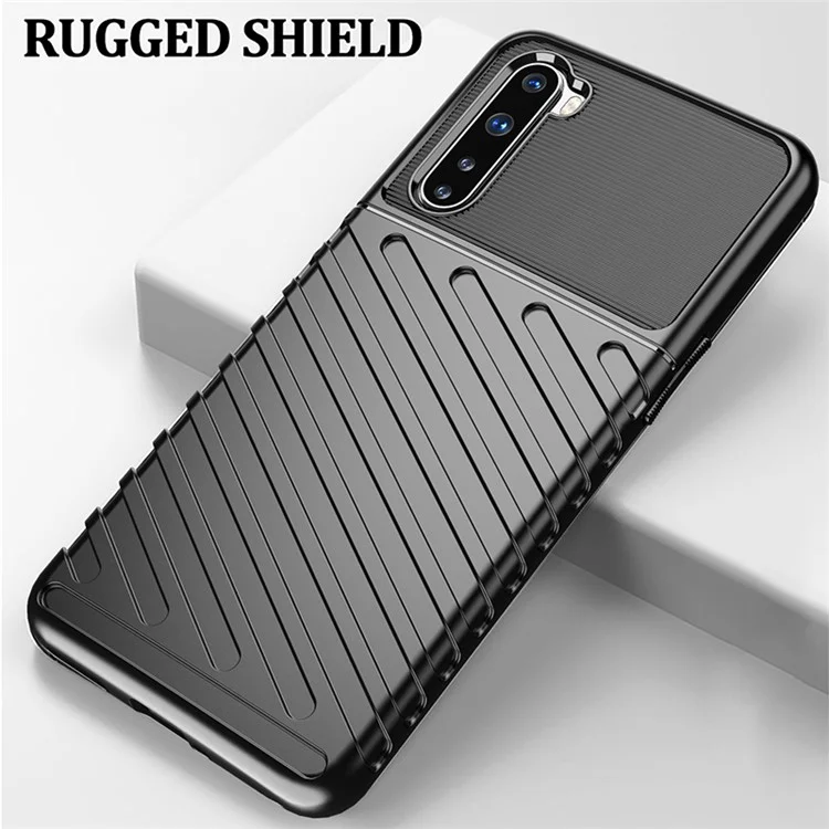 Capa de Telefone Celular Thunder Series Twill Texture TPU para OnePlus Nord - Preta