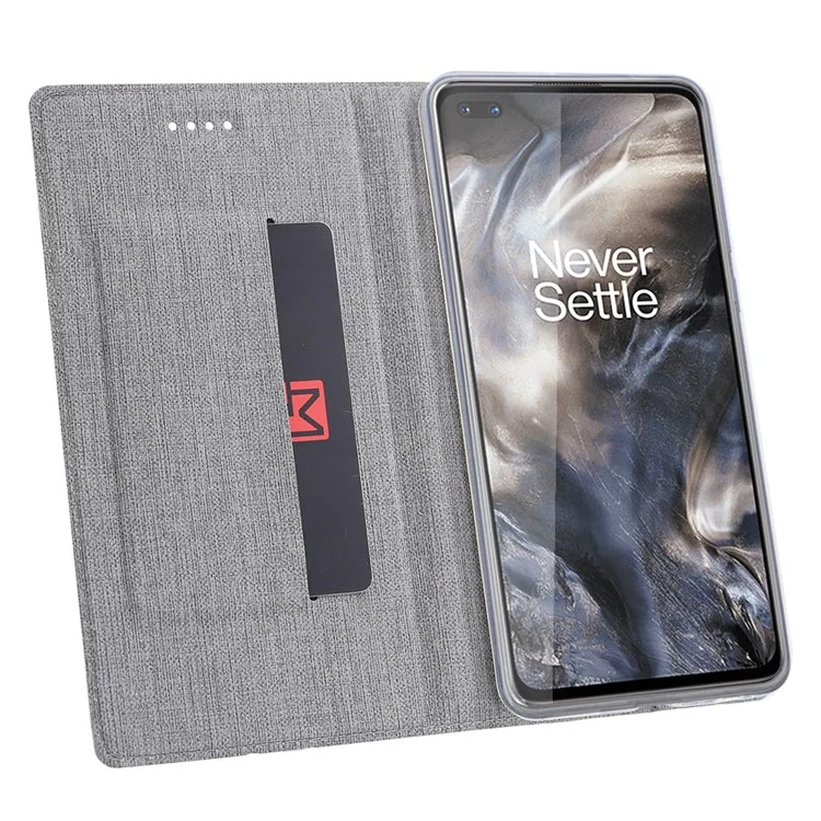 VILI DMX Cross Texture Chemine Shell en Cuir Pour OnePlus Nord / z / 8 Nord 5G - Gris