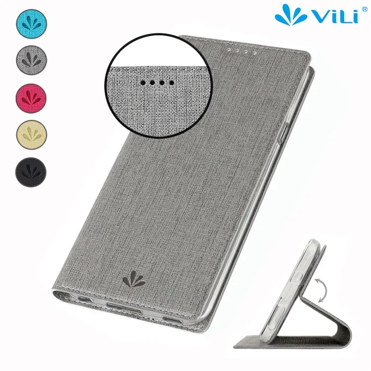 VILI DMX Cross Texture Leather Stand Shell Case for OnePlus Nord/Z/8 Nord 5G - Grey