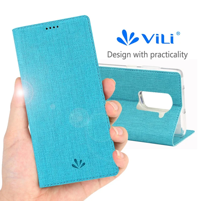 VILI DMX Cross Texture Leather Stand Shell Case for OnePlus Nord/Z/8 Nord 5G - Blue