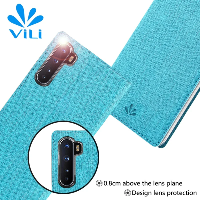 VILI DMX Cross Texture Leather Stand Shell Case for OnePlus Nord/Z/8 Nord 5G - Blue