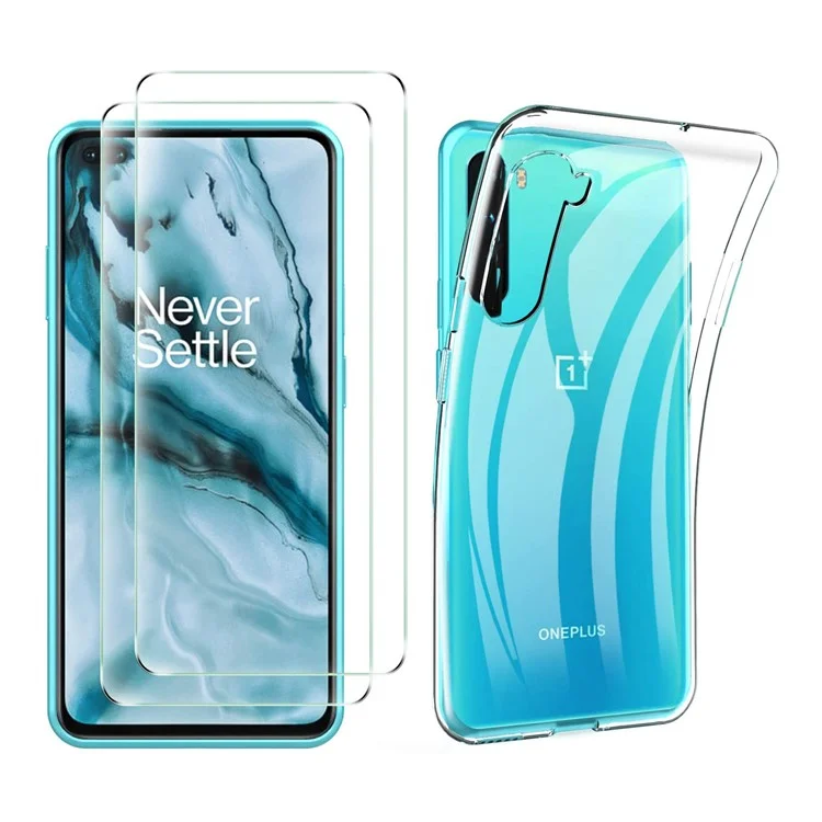 Capa de Telefone TPU para OnePlus Nord + Protetor de Tela de Vidro Temperado