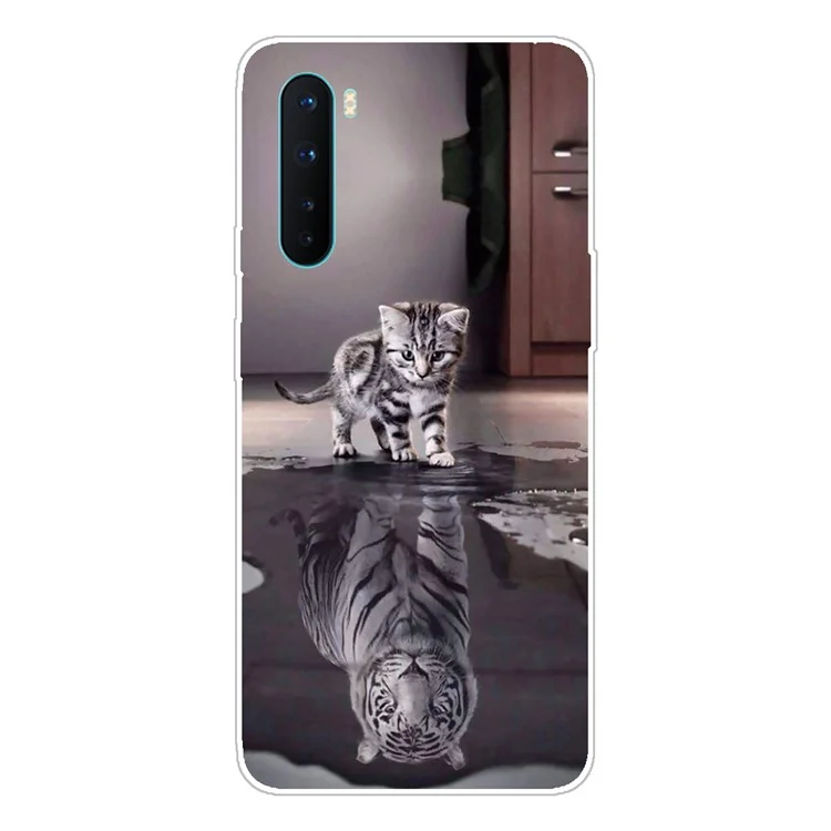 Printing Skin Soft TPU Cell Phone Shell for OnePlus Nord - Cat