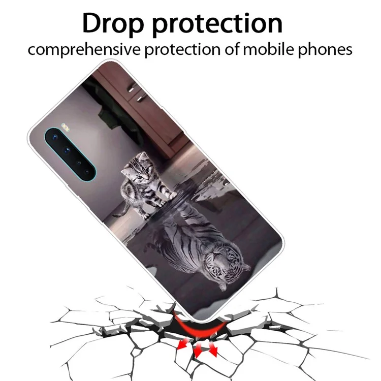Printing Skin Soft TPU Cell Phone Shell for OnePlus Nord - Cat