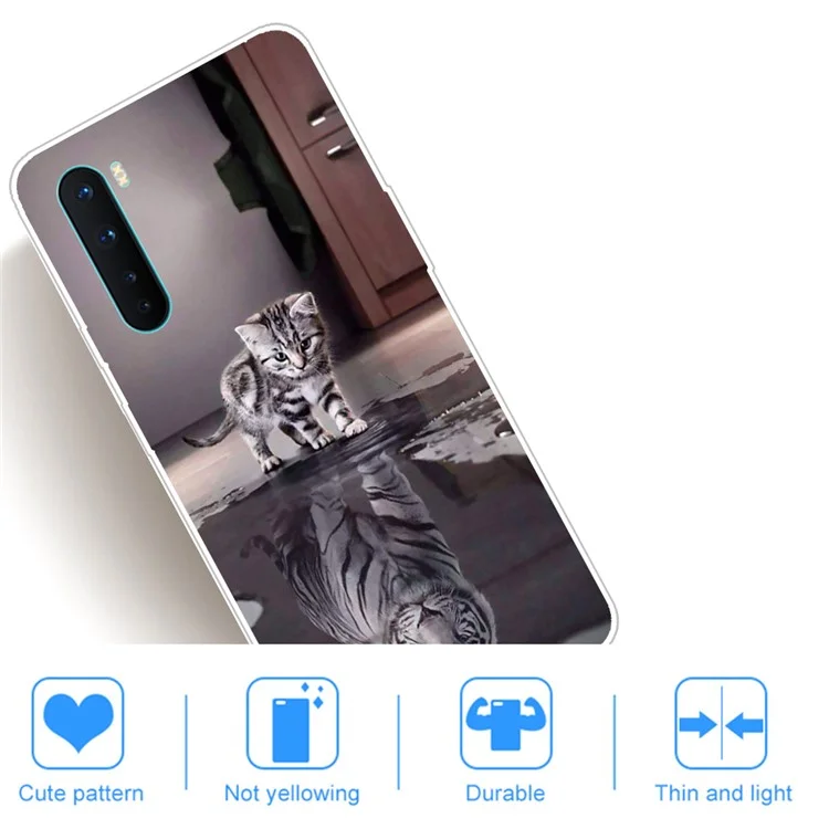 Printing Skin Soft TPU Cell Phone Shell for OnePlus Nord - Cat