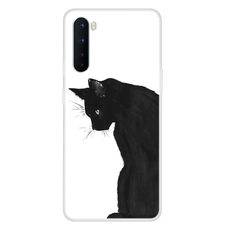Печать с Шаблоном Мягкая Защитная Крышка TPU Для OnePlus Nord - Кошка