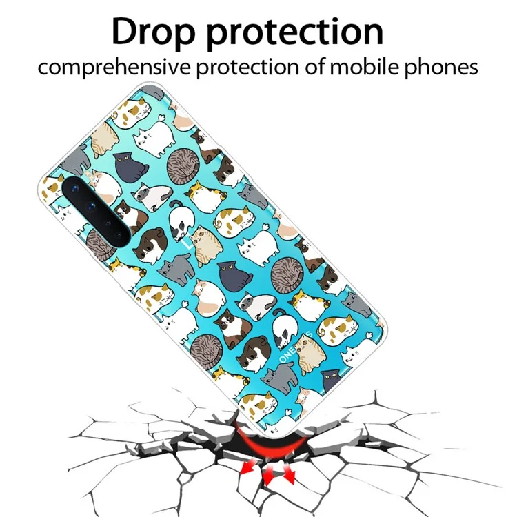 Printing Skin TPU Back Protective Cover for OnePlus Nord - Cats