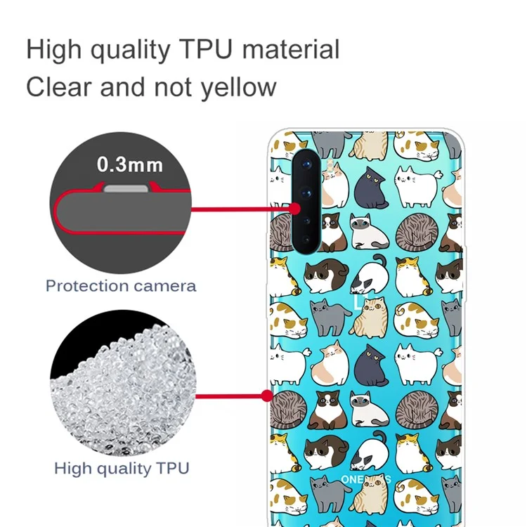 Capa Protetora Traseira em TPU para OnePlus Nord - Gatos