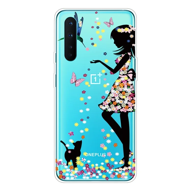 Étui de protection arrière en TPU avec impression de motif pour OnePlus Nord - Belle fille