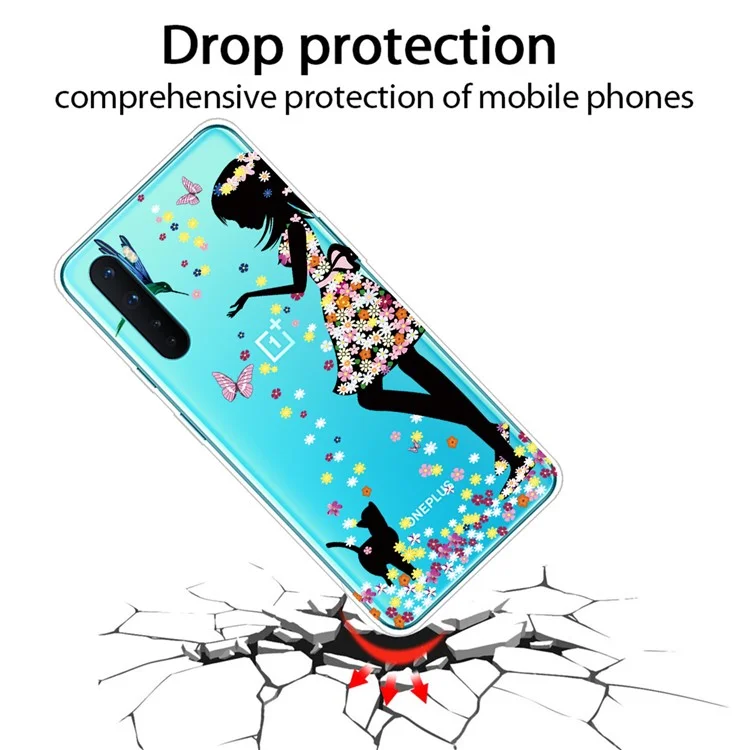 Étui de protection arrière en TPU avec impression de motif pour OnePlus Nord - Belle fille
