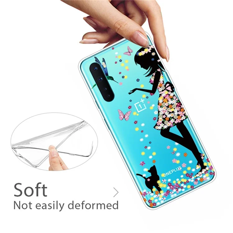 Étui de protection arrière en TPU avec impression de motif pour OnePlus Nord - Belle fille