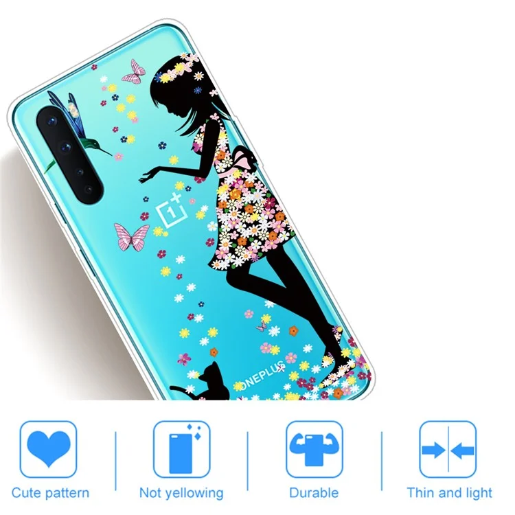 Étui de protection arrière en TPU avec impression de motif pour OnePlus Nord - Belle fille