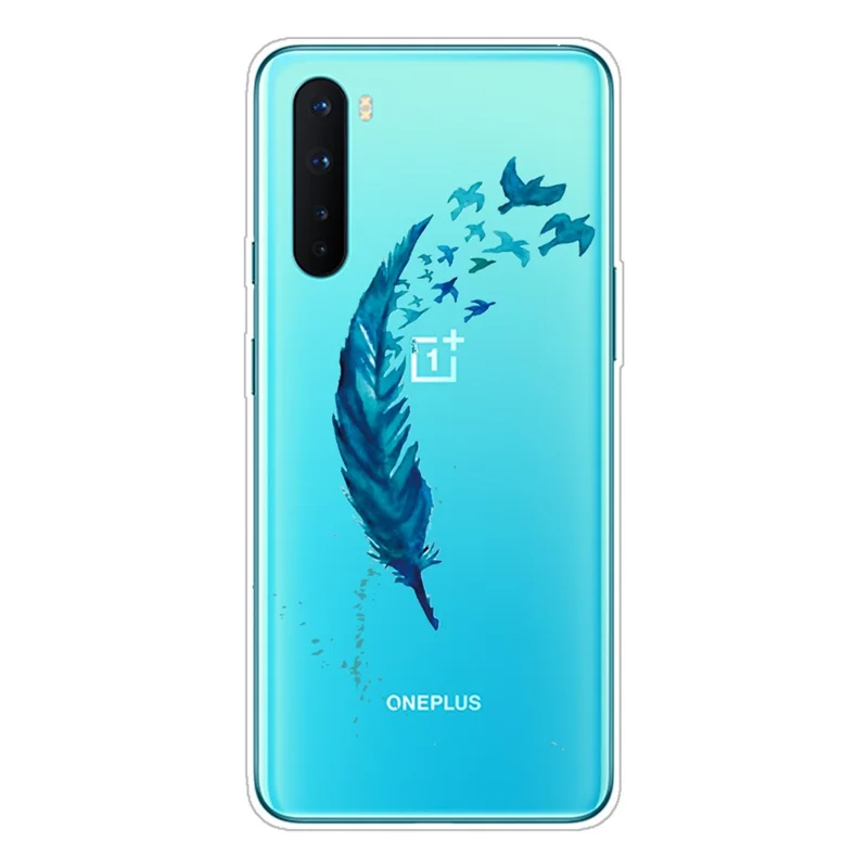 Pattern Printing TPU Protective Back Case for OnePlus Nord - Feather
