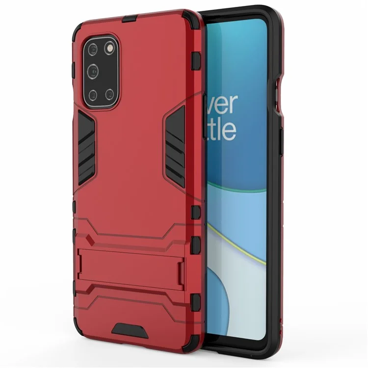 2 in 1 PC + TPU Mobile Phone Cover with Kickstand for OnePlus 8T - Red