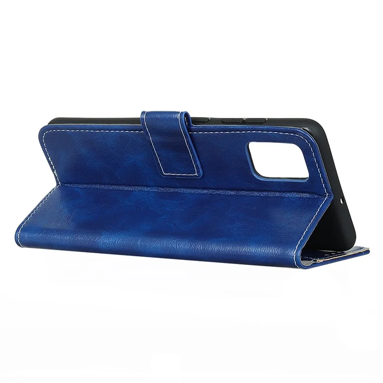 Copertina in Pelle Per OnePlus 8T Copertura 8t Crazy Horse Texture Stand Guscio - Blu