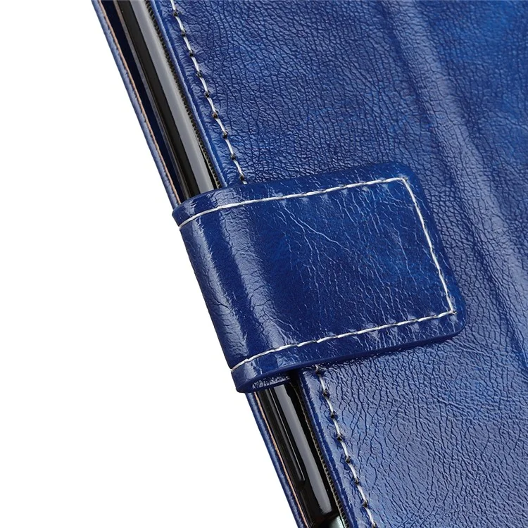 Copertina in Pelle Per OnePlus 8T Copertura 8t Crazy Horse Texture Stand Guscio - Blu