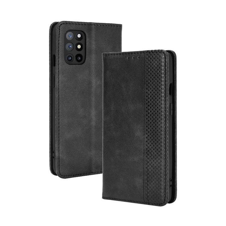 Magnetic Vintage Style Case for OnePlus 8T Wallet Stand Leather Phone Cover - Black