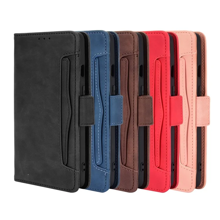Funda de billetera de cuero con ranuras para tarjetas y bolsillo para efectivo para OnePlus 8T - Negro