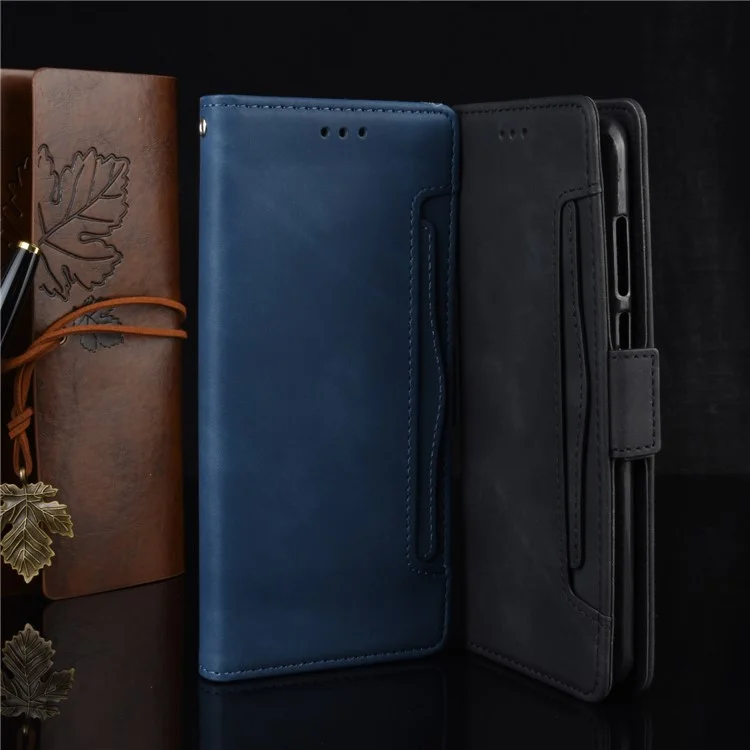 Funda de billetera de cuero con ranuras para tarjetas y bolsillo para efectivo para OnePlus 8T - Negro