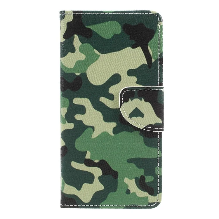 Patterned PU Leather Wallet Stand Protective Phone Cover for OnePlus 5 - Camouflage Cloth