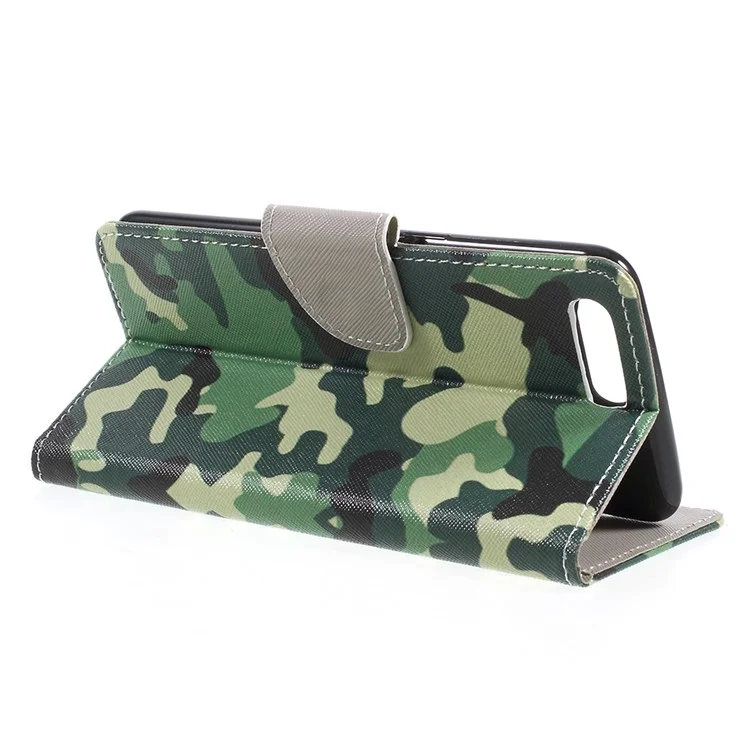 Patterned PU Leather Wallet Stand Protective Phone Cover for OnePlus 5 - Camouflage Cloth