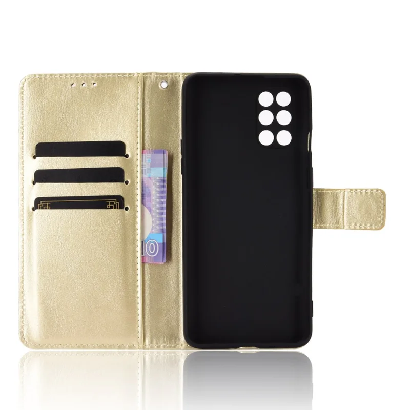 Crazy Horse Texture Magnetic Leather Wallet Phone Case for OnePlus 8T - Gold