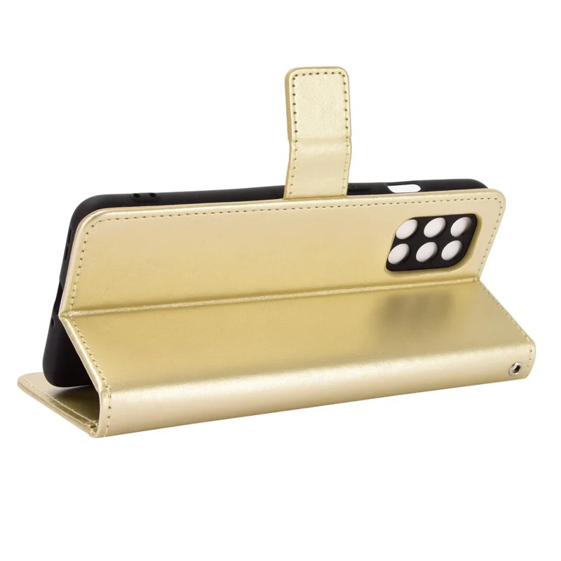 Crazy Horse Texture Magnetic Leather Wallet Phone Case for OnePlus 8T - Gold